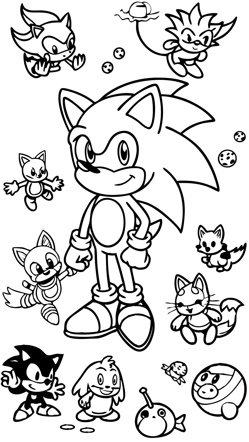 sonic pages to color